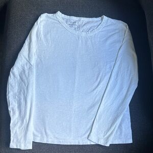 J. Crew White Long-Sleeve girlfriend Tee sz M